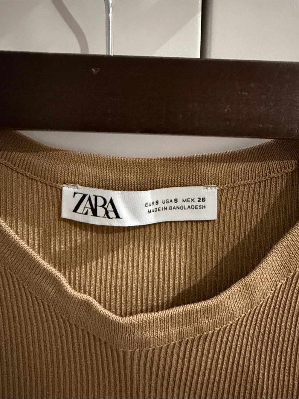 ZARA Ribbed Crop Tank in Tan - Picture 3 of 7